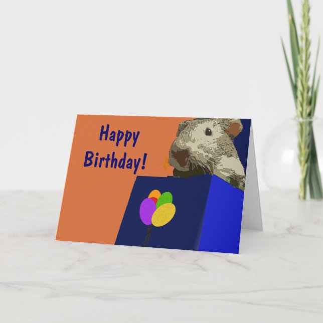 Meerschweinchen-alles Gute zum Geburtstag Karte (Vorderseite)