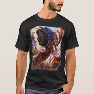 Meerschweinchen Amerikanische Flagge 4. Juli Unabh T-Shirt