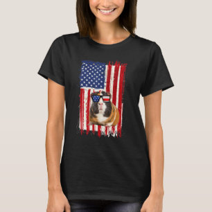Meerschweinchen Amerikanische Flagge Patriotisches T-Shirt