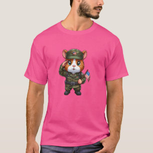 Meerschweinchen-Armee-Haustier Lustig Militärisch T-Shirt