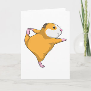 Meerschweinchen bei Yoga-Streckübung Karte