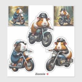 Meerschweinchen Biker Freunde Multiple Stickerboge Aufkleber