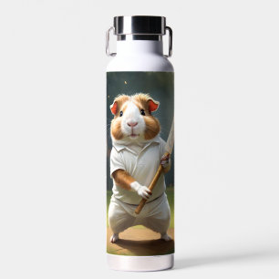 Meerschweinchen-Cricketspieler: In Weiß gekleidet Trinkflasche