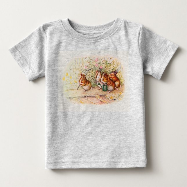 Meerschweinchen, die im Garten pflanzen Baby T-shirt (Vorderseite)