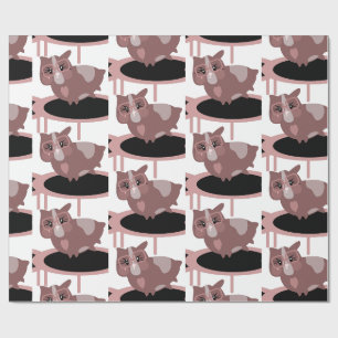 Meerschweinchen Fitnessstudio Lustiges Design Geschenkpapier