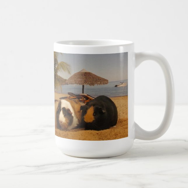 Meerschweinchen-Freunde auf dem Strand Kaffeetasse (Rechts)