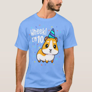 Meerschweinchen-Geburtstagsfeier Wheek Kind 10 Jah T-Shirt