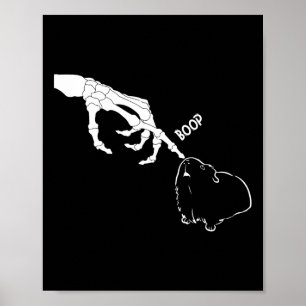 Meerschweinchen Grusel Skelett Hand Boop Lustig Gr Poster