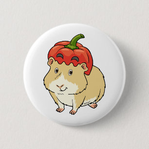 Meerschweinchen Halloween-Kürbis-Verkleidung Button