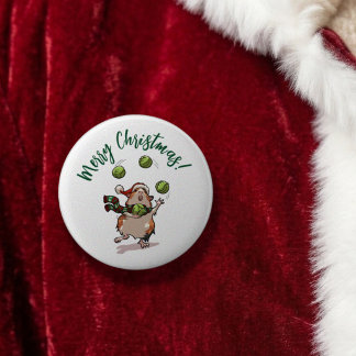 Meerschweinchen jongliert mit individuellem Text F Button