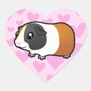 Meerschweinchen-Liebe (glattes Haar) Herz-Aufkleber