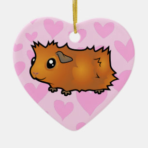 Meerschweinchen-Liebe (schäbig) Keramik Ornament