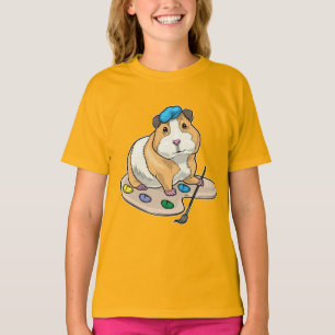 Meerschweinchen Maler Pinsel Malerei T-Shirt