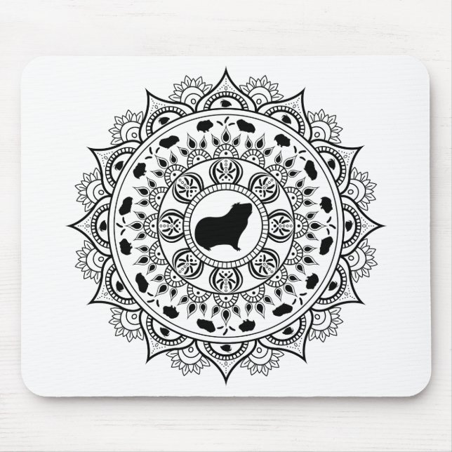 Meerschweinchen-Mandala-Kunst Mousepad (Vorne)
