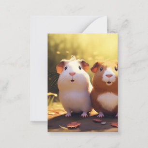 Meerschweinchen-Motiv-Design, süß. Mitteilungskarte