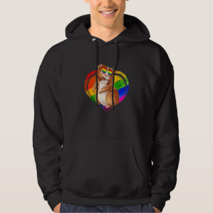 Meerschweinchen Regenbogen Herz Tier Schwulen St Hoodie