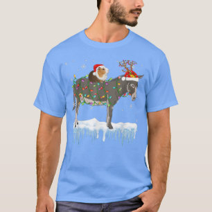 Meerschweinchen Reitendes Maultier Rentier Weihnac T-Shirt