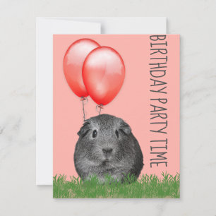 Meerschweinchen Rote Luftballons Benutzerdefiniert Einladung