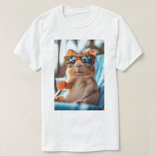 Meerschweinchen - Sommer, Sonne, Cocktails! T-Shirt (Design vorne)