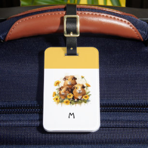 Meerschweinchen Süße Verspielte Haustiere Monogram Gepäckanhänger