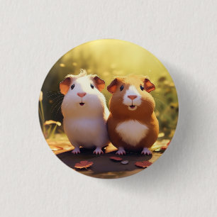 Meerschweinchen-Themendesign, süß . Button