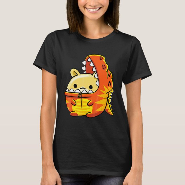 Meerschweinchen trägt Rex-Dinosaurier Golden oder  T-Shirt (Vorderseite)
