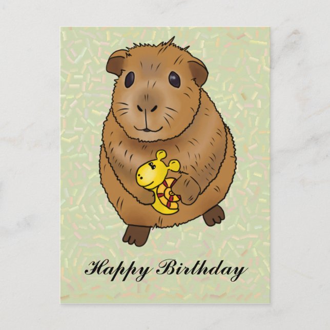 Meerschweinchen und Schnecke Postkarte (Vorderseite)