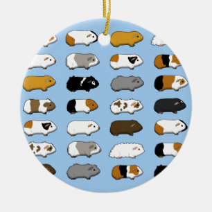 Meerschweinchen viele blau keramikornament