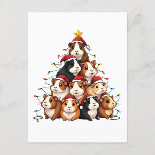Meerschweinchen-Weihnachtsbaum Frohe Weihnachten X Einladungspostkarte