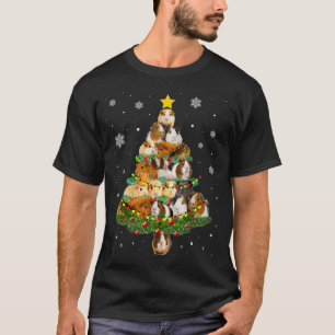Meerschweinchen-Weihnachtsbaum-Santa-Hut xmas-Lich T-Shirt