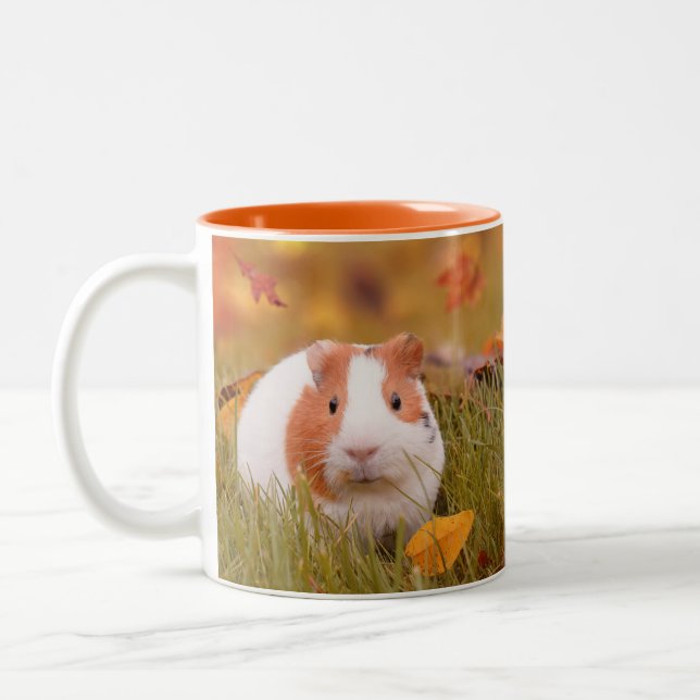 Meerschweinchen-Zitat u. Foto Zweifarbige Tasse (Links)