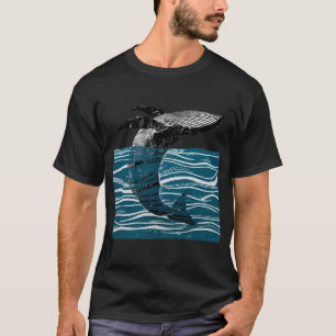 Meerwal springt Wal in blauen Wellen T-Shirt