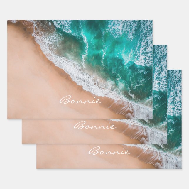 Meerwasser am Meer, tropischer Sommer Geschenkpapier Set (Set)