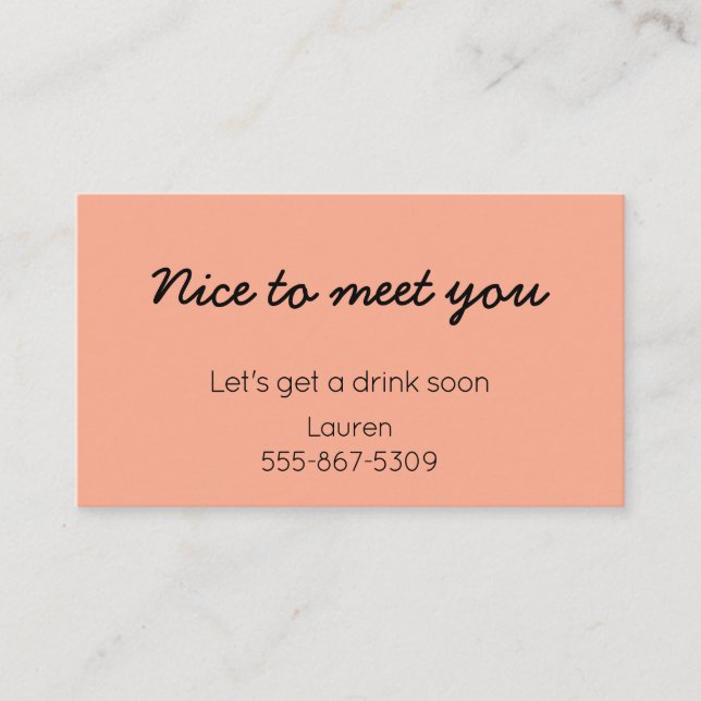 Meet Cute - Dating "Call Me" Card Telefonnummerkarte (Vorderseite)