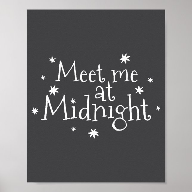 Meet Me At Midnight New Year 2026 Romantic Countdo Poster (Vorne)
