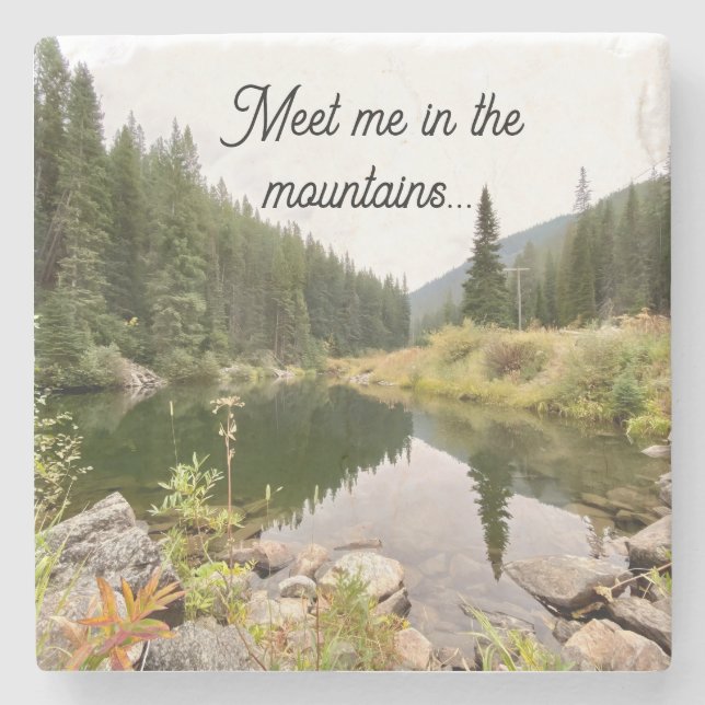 Meet Me in the Mountains Stone Coaster Steinuntersetzer (Vorderseite)