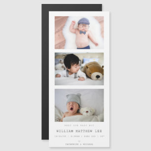 "Meet our baby" Baby Announcement Foto Strip Magnetkarte