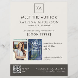 Meet the Author Event Custom Book Signing QR Code Flyer