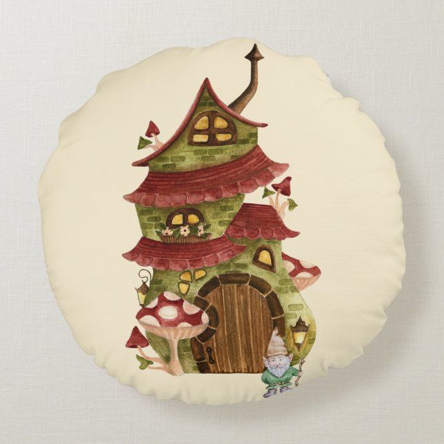 Meet Thistle Toadstool! Rundes Kissen (Rückseite)