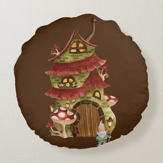 Meet Thistle Toadstool! Rundes Kissen (Rückseite)