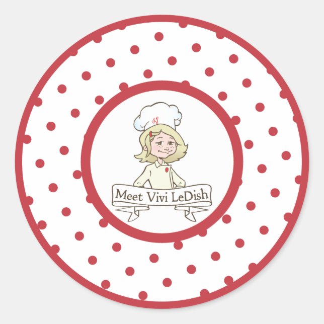 Meet Vivi LeDish Polka Dot Sticker (Vorderseite)