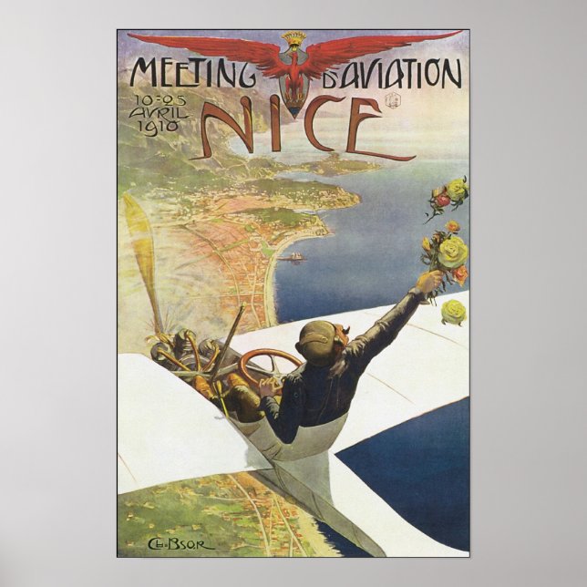 Meeting Aviation Nice Travel Poster (Vorne)