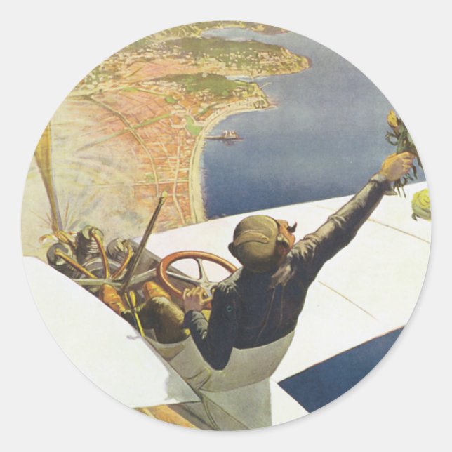 Meeting d'Aviation Nice Runder Aufkleber (Vorderseite)