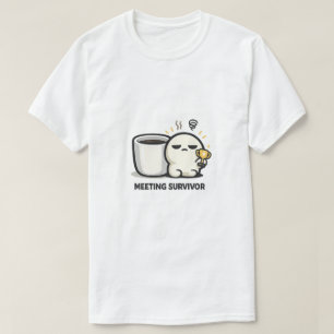 Meeting-Überlebender - Süßer müder Charakter Büroh T-Shirt