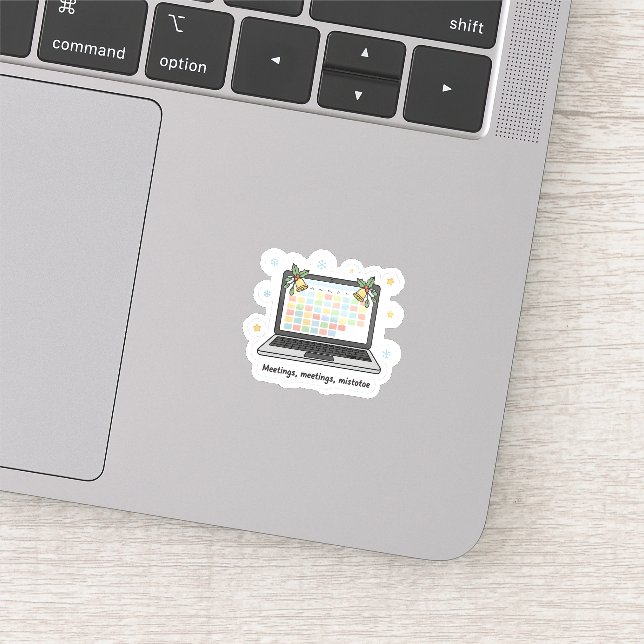 Meetings, Meetings, Mistletoe – Cute Holiday Work  Aufkleber (Ausschnitt)