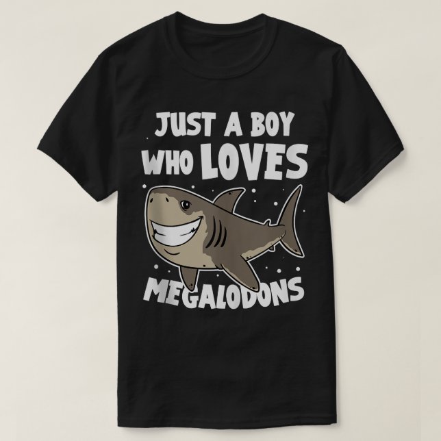 Meg Shark Just a Boy, der Megalodons Liebe T-Shirt (Design vorne)