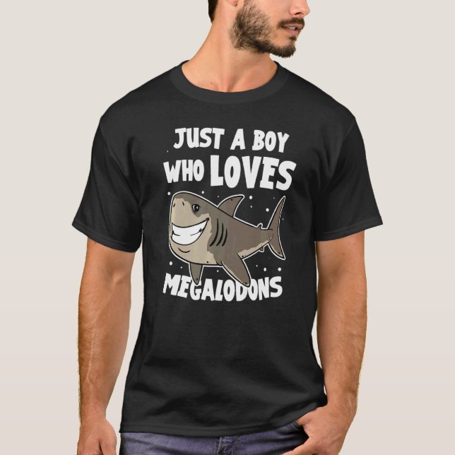 Meg Shark nur ein Junge, der Megalodons Liebe T-Shirt (Vorderseite)