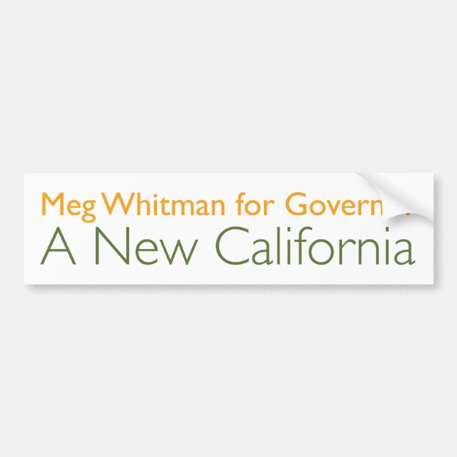 Meg Whitman für Gouverneur Autoaufkleber (Vorne)