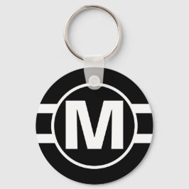 Mega Black Retro Mit Monogramm Schlüsselanhänger