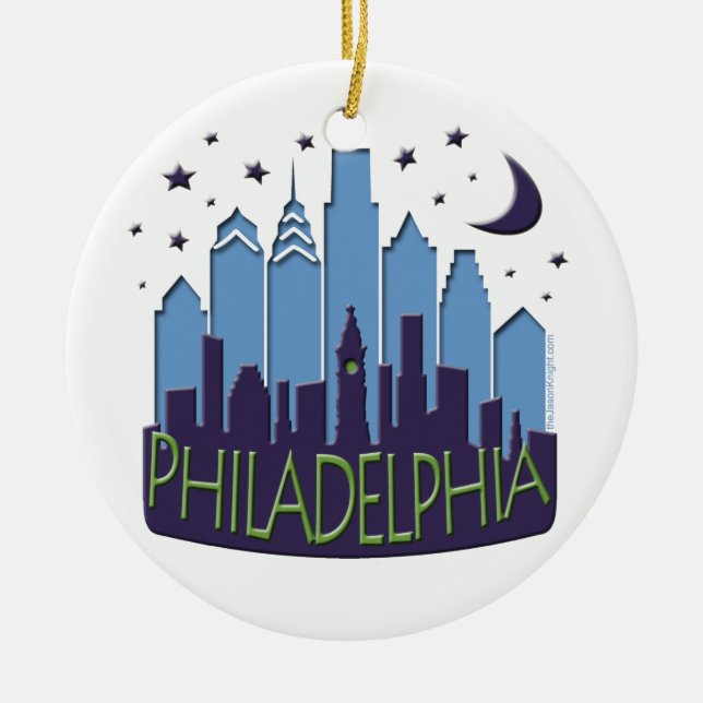 Mega- cooles Philly Skyline Keramik Ornament (Vorne)